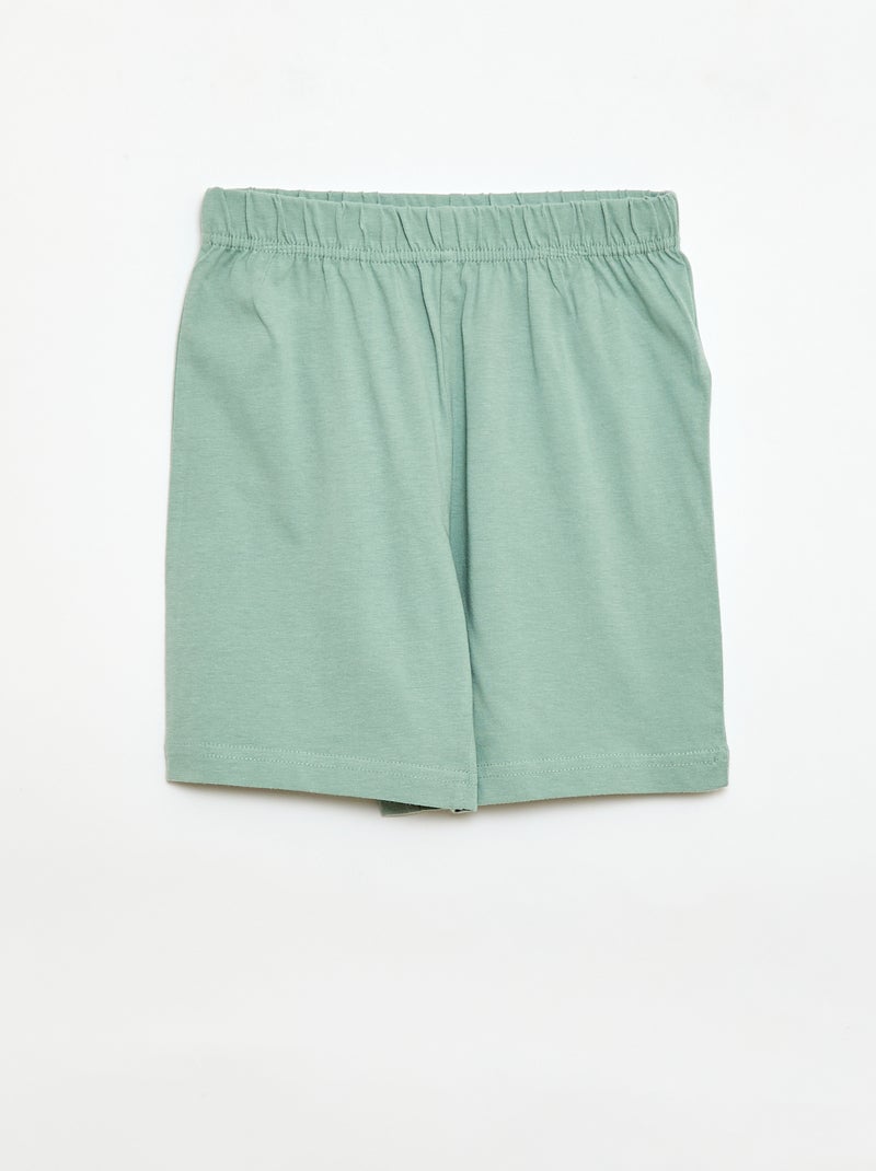 2-Piece Pajama Set: Shorts + T-Shirt Green - Kiabi