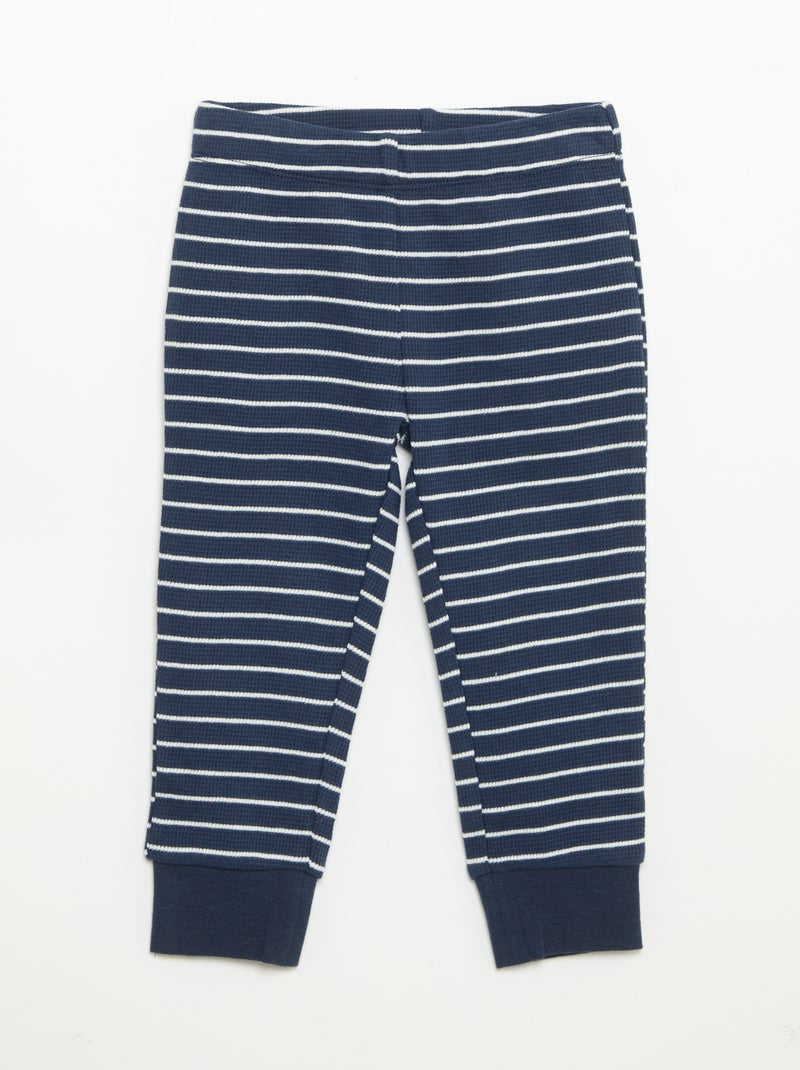 2-piece Pajamas - Long-sleeved T-shirt + Pants Blue - Kiabi