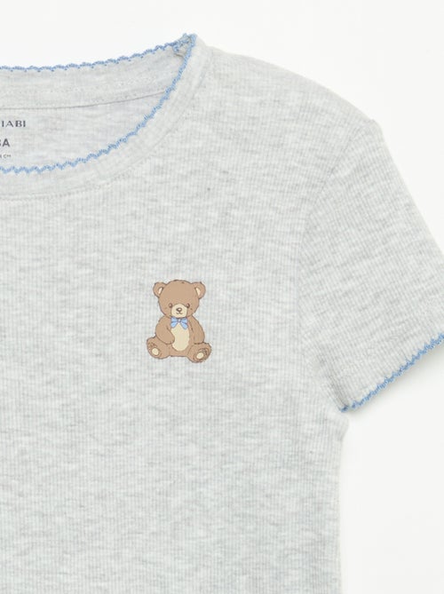 2-Piece Pajamas - Short-Sleeved T-shirt + Striped Pants - Kiabi