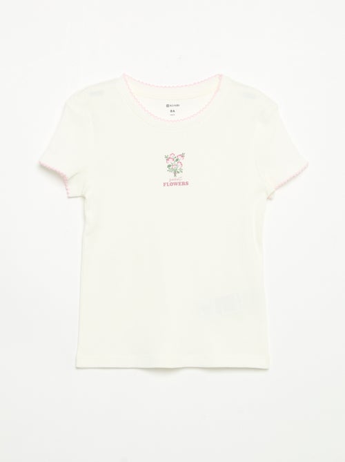 2-Piece Pajamas - Short-Sleeved T-shirt + Striped Pants - Kiabi
