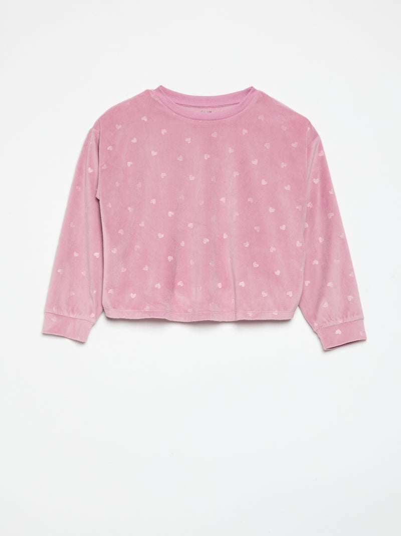 2-Piece Printed Pajama Set - Sweatshirt & Pants Pink - Kiabi