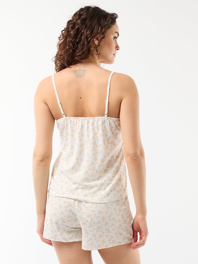 2-Piece Printed Short Pajama Set Beige - Kiabi