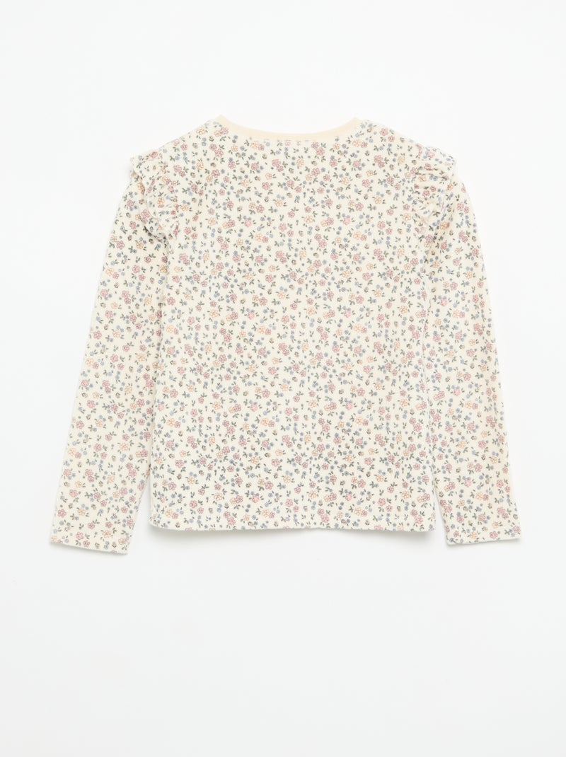 2-piece Printed Velvet Pajamas - Sweatshirt + Pants Beige - Kiabi