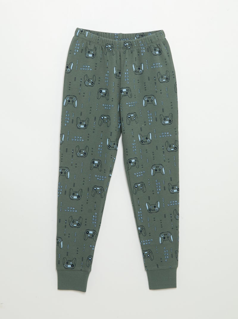 2-piece pyjamas - Long-sleeved T-shirt + trousers Green - Kiabi
