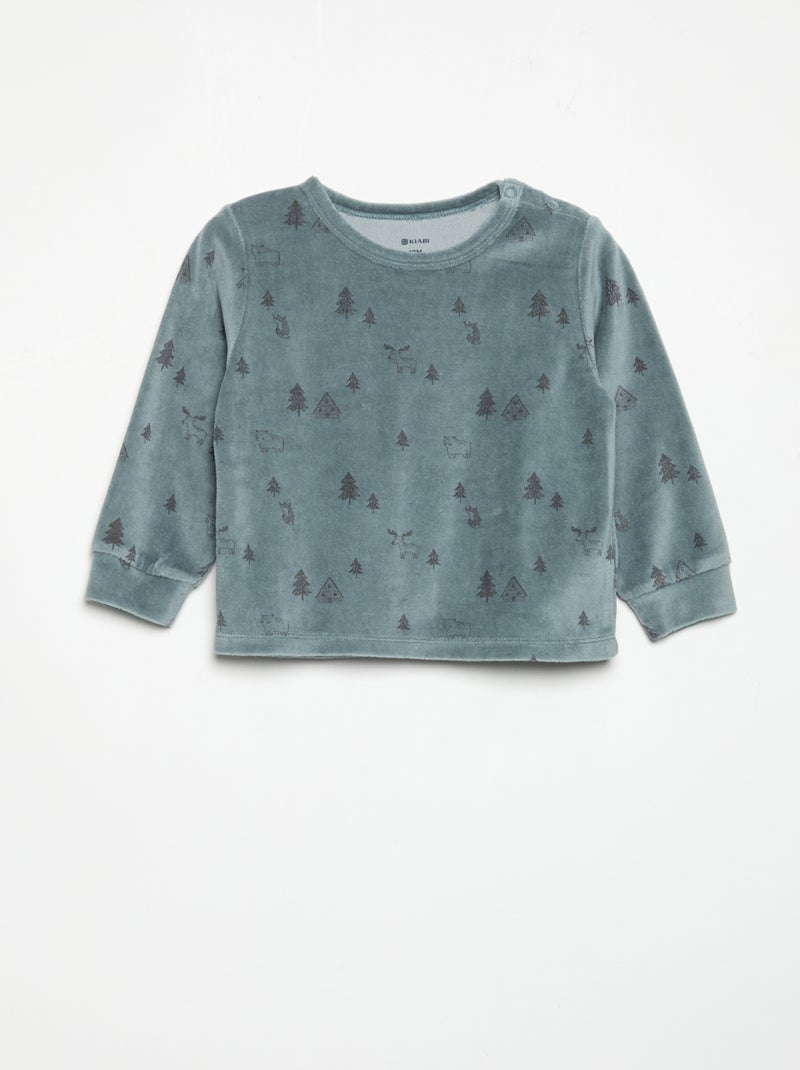 2-piece Pyjamas - Sweatshirt + Trousers Blue - Kiabi