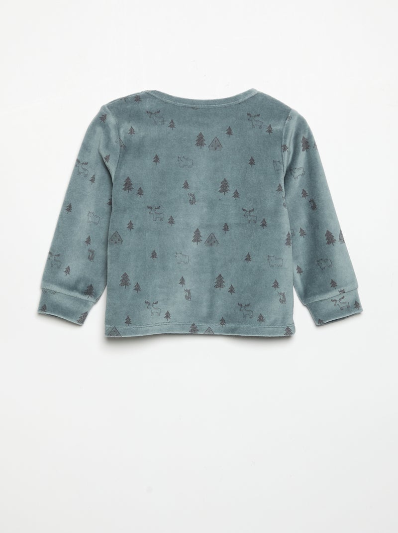 2-piece Pyjamas - Sweatshirt + Trousers Blue - Kiabi
