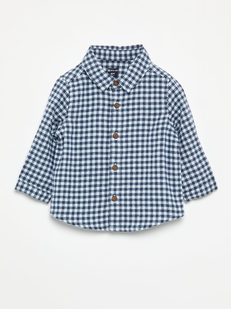 2-piece set - Long Dungarees + Long-sleeved Shirt Blue - Kiabi