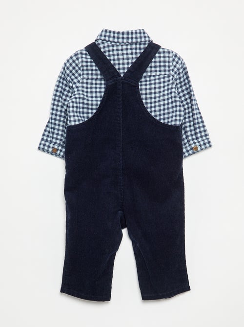 2-piece set - Long Dungarees + Long-sleeved Shirt - Kiabi