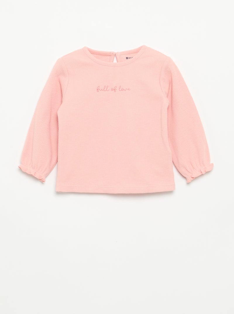 2-piece set - Long-sleeved T-shirt + leggings Pink - Kiabi