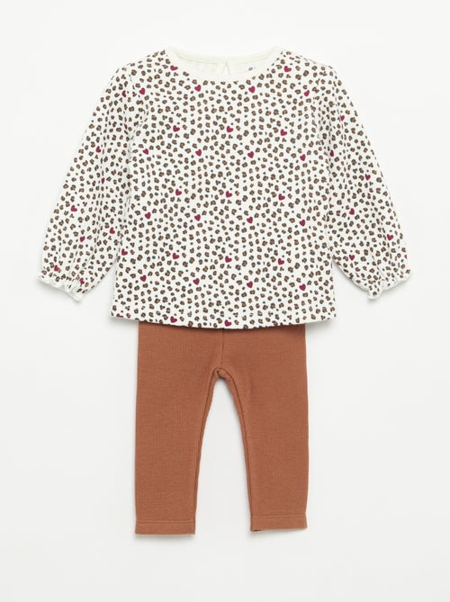 2-piece set - Long-sleeved T-shirt + leggings - Kiabi