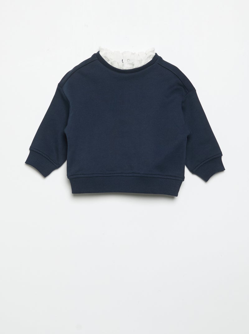2-piece set - Sweatshirt + wide-leg trousers Blue - Kiabi