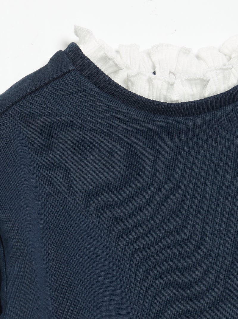 2-piece set - Sweatshirt + wide-leg trousers Blue - Kiabi