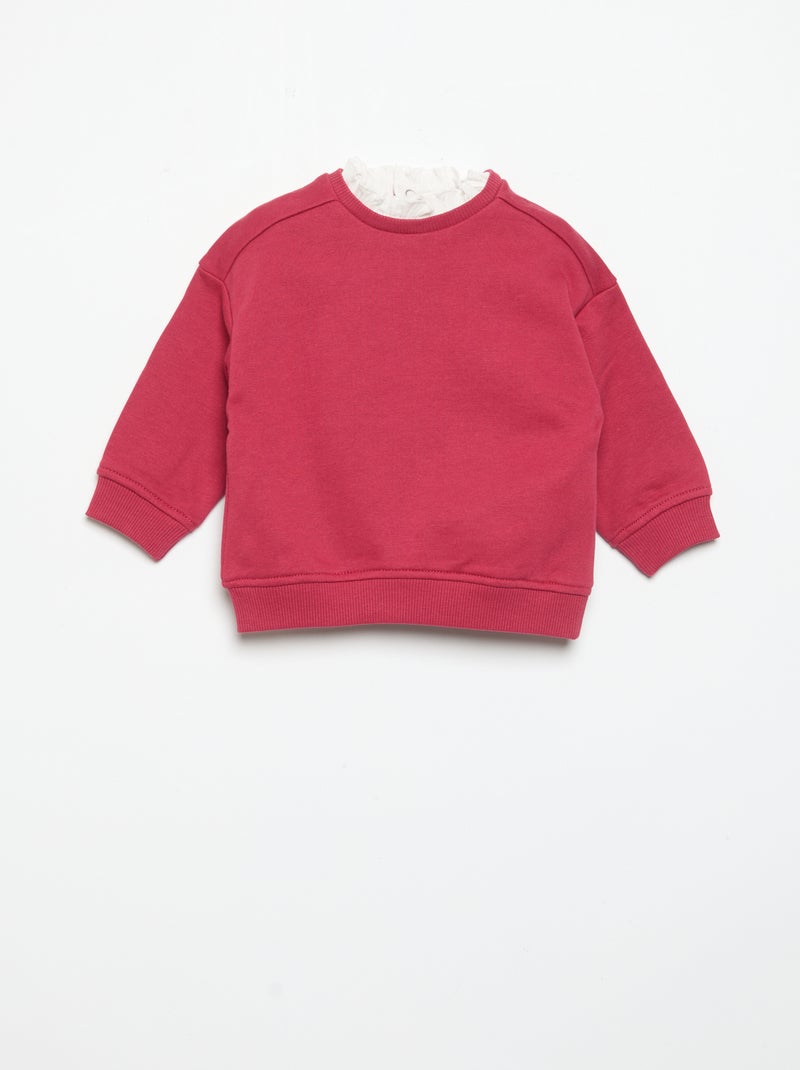 2-piece set - Sweatshirt + wide-leg trousers Pink - Kiabi