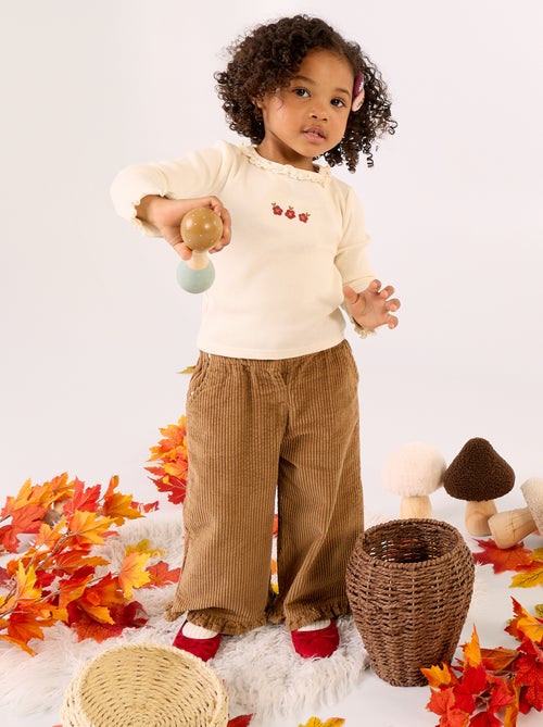 2-piece set - T-shirt + velvet trousers - Kiabi 2-piece set - T-shirt + velvet trousers - Kiabi