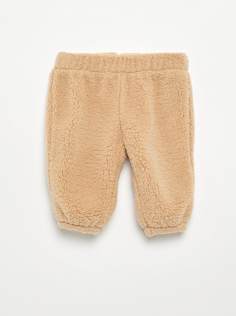 2-piece Sherpa Set - Sweatshirt and Trousers Beige - Kiabi