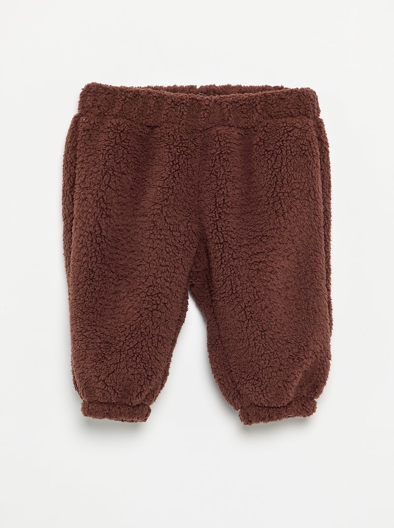 2-piece Sherpa Set - Sweatshirt and Trousers Brown - Kiabi