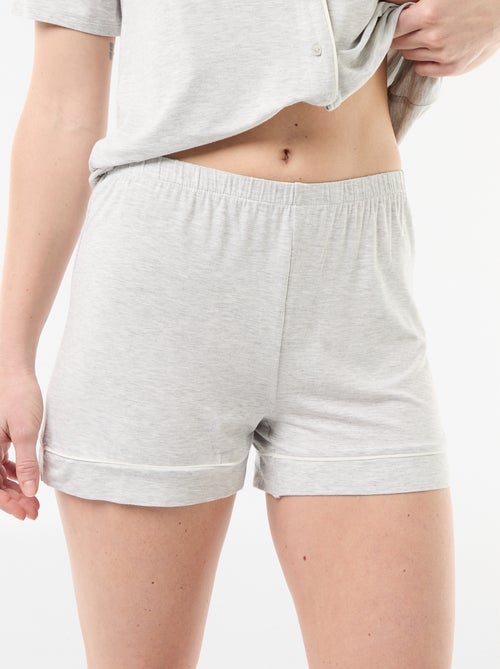 2-piece short marled viscose pyjamas - Kiabi