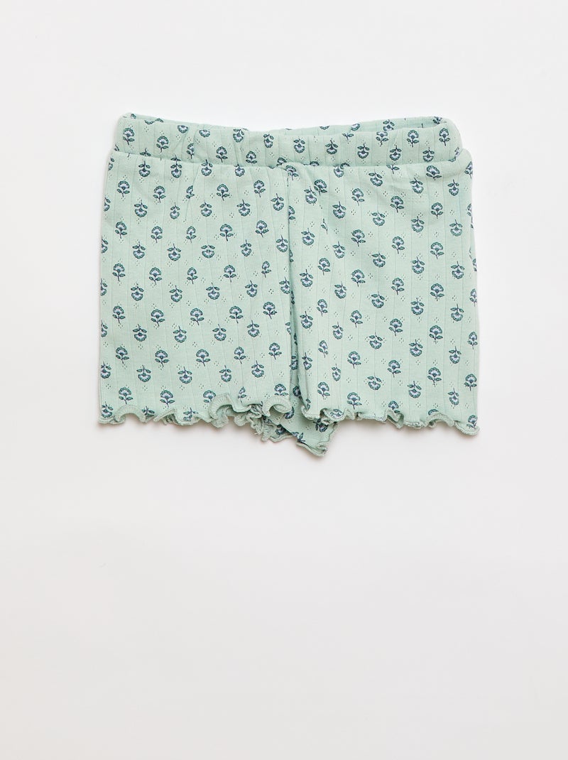 2-Piece Short Pajama Set Green - Kiabi