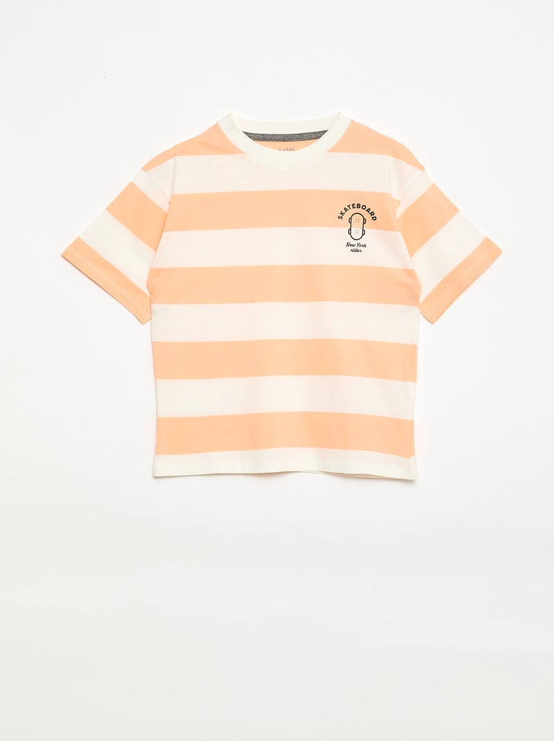 2-piece short pajama set: T-shirt and shorts Orange - Kiabi