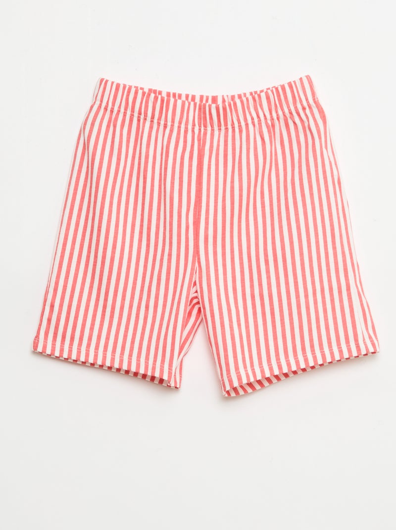 2-piece short pajama set: T-shirt + shorts Red - Kiabi