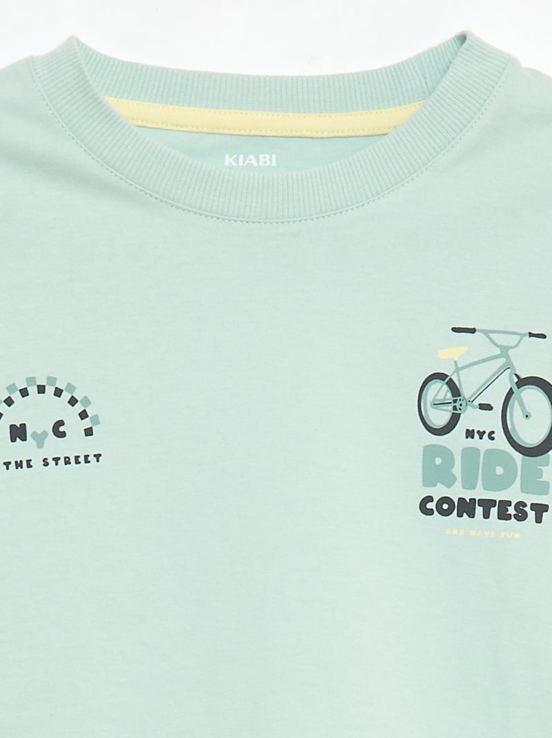 2-Piece Short Pajama Set: Tee + Shorts Green - Kiabi