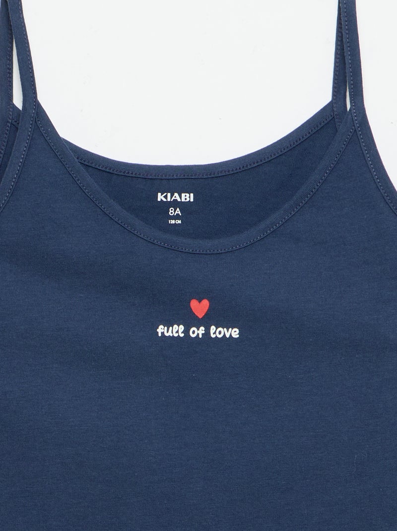 2-Piece Short Pyjama Set: Tank Top & Shorts Blue - Kiabi