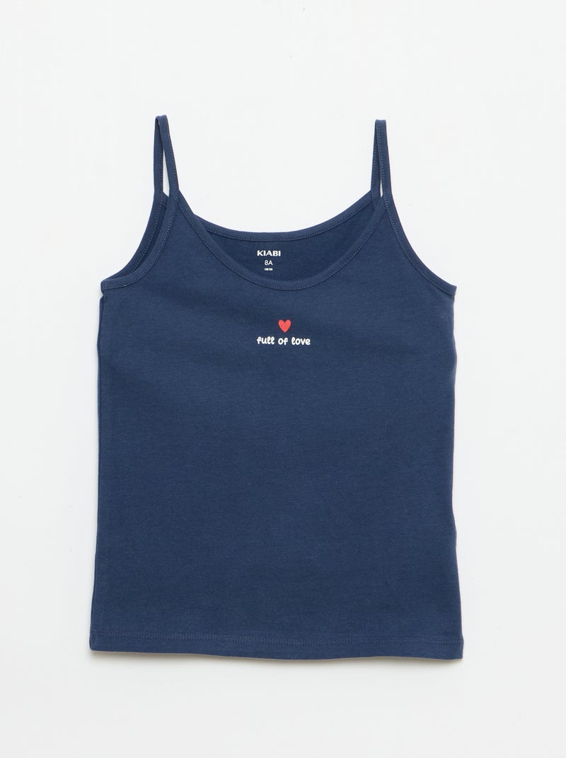 2-Piece Short Pyjama Set: Tank Top & Shorts Blue - Kiabi