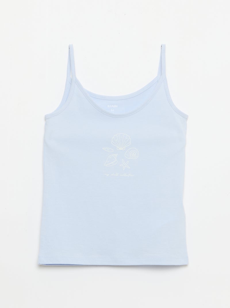 2-Piece Short Pyjama Set: Tank Top & Shorts Blue - Kiabi