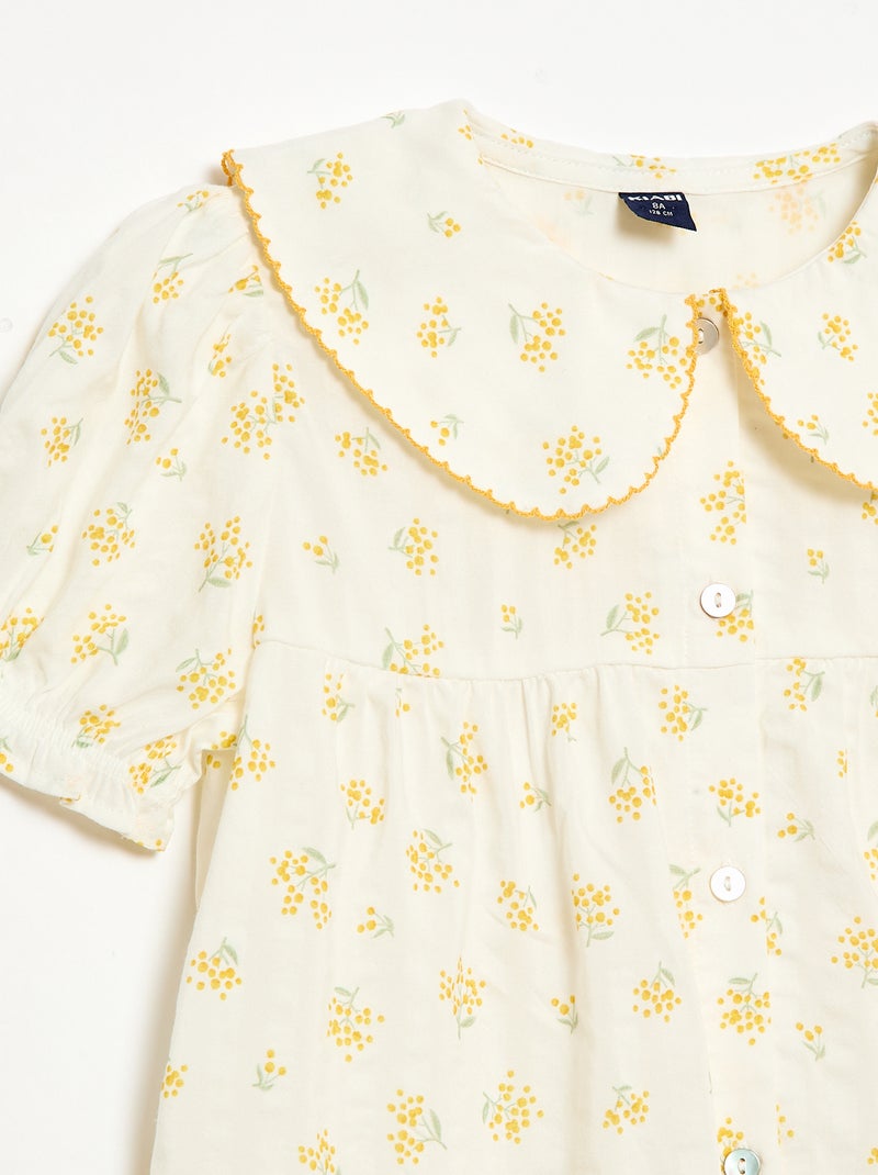 2-piece short pyjamas with ruffles Ecru - Kiabi