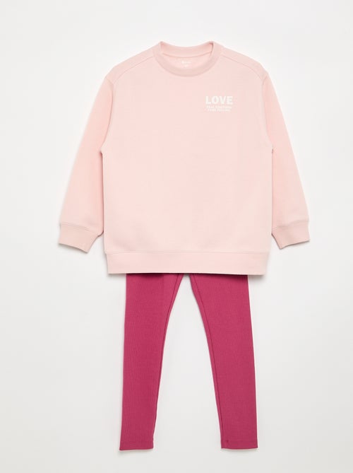 2-Piece Sweatshirt and Leggings Set - Kiabi 2-Piece Sweatshirt and Leggings Set - Kiabi