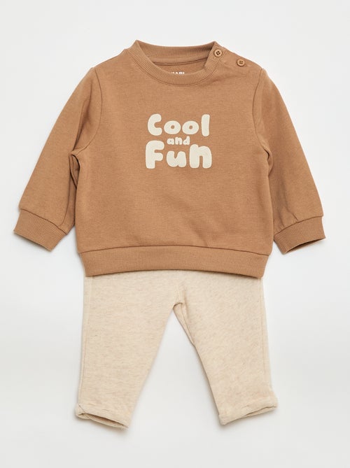 2-piece sweatshirt + trousers set - Kiabi