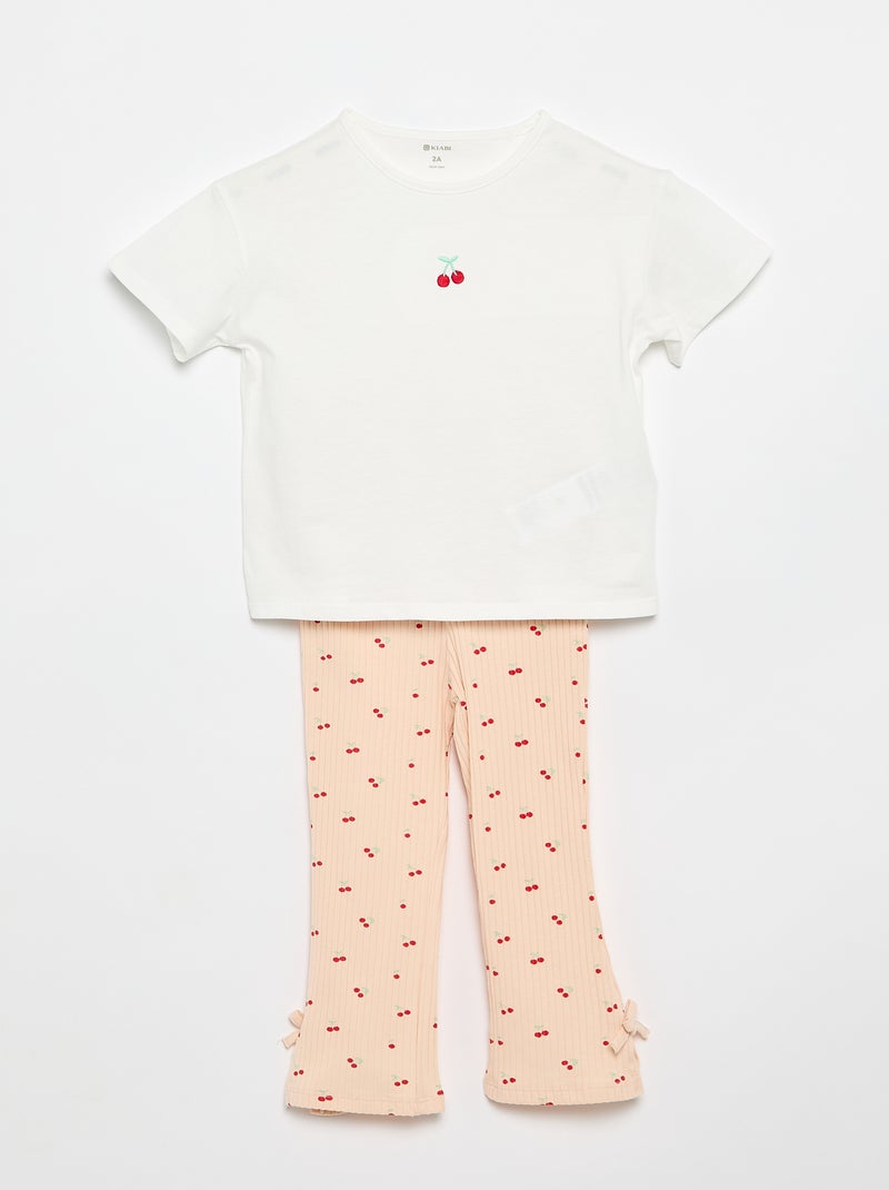 2-Piece T-shirt and Leggings Set Pink - Kiabi