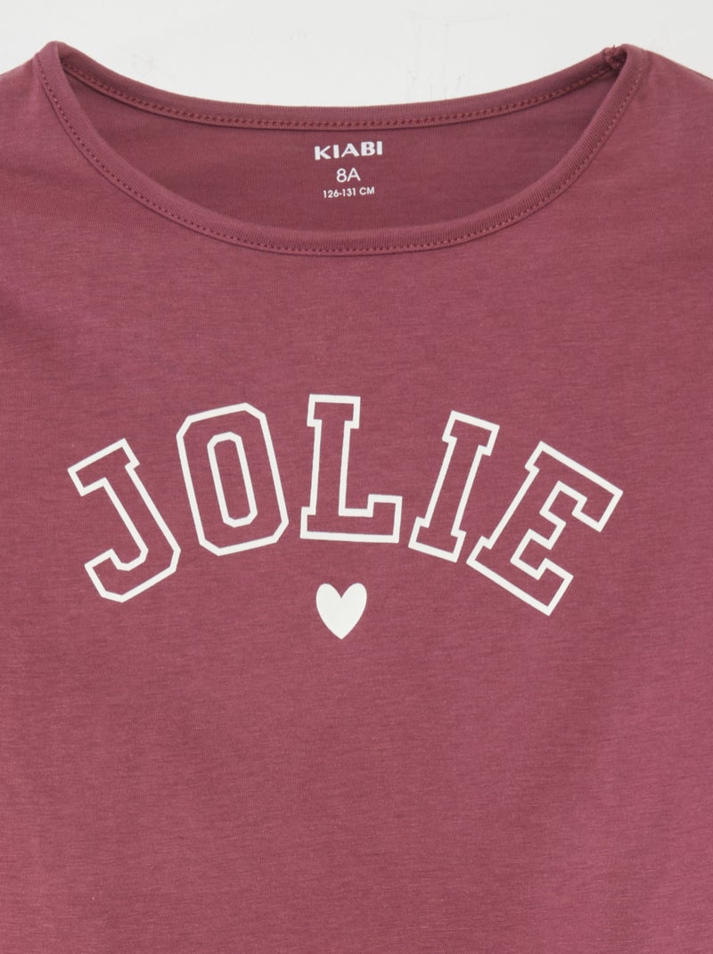 2-piece T-shirt and trousers pyjama set PINK - Kiabi