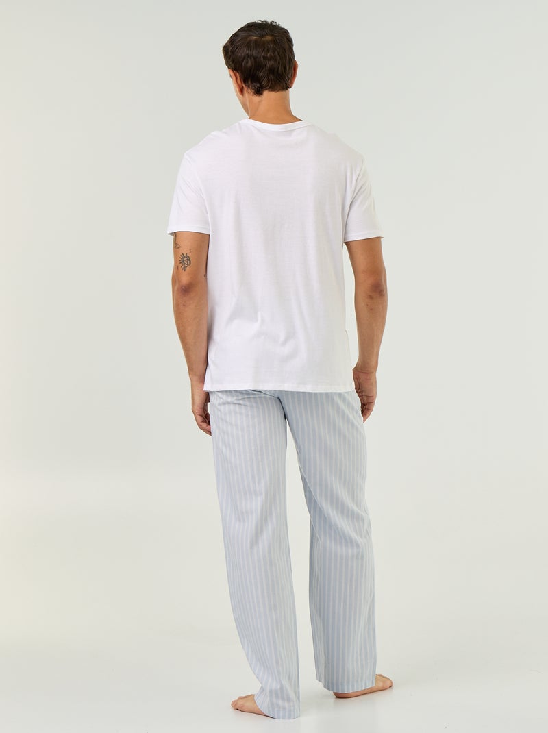2-Piece T-Shirt & Pants Pajama Set Blue - Kiabi