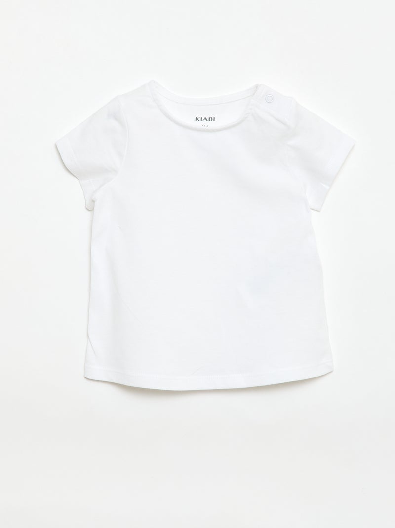 2-Piece T-shirt + Playsuit Set White - Kiabi