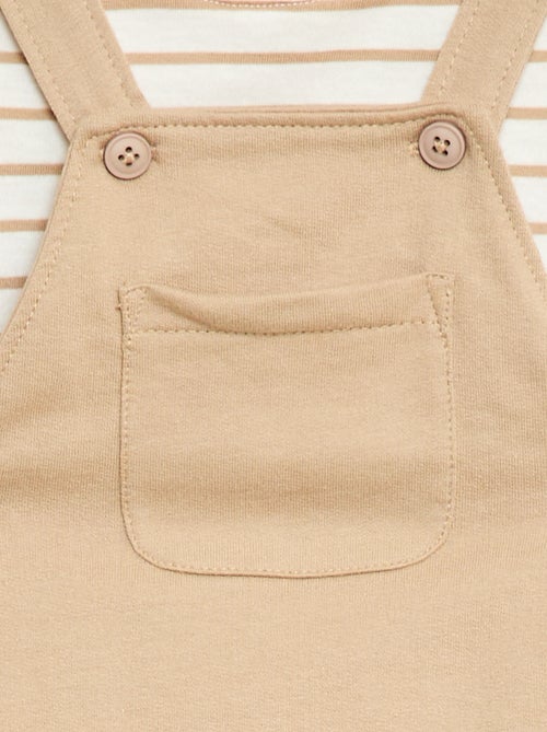 2-Piece T-Shirt + Short Overalls Set - Kiabi