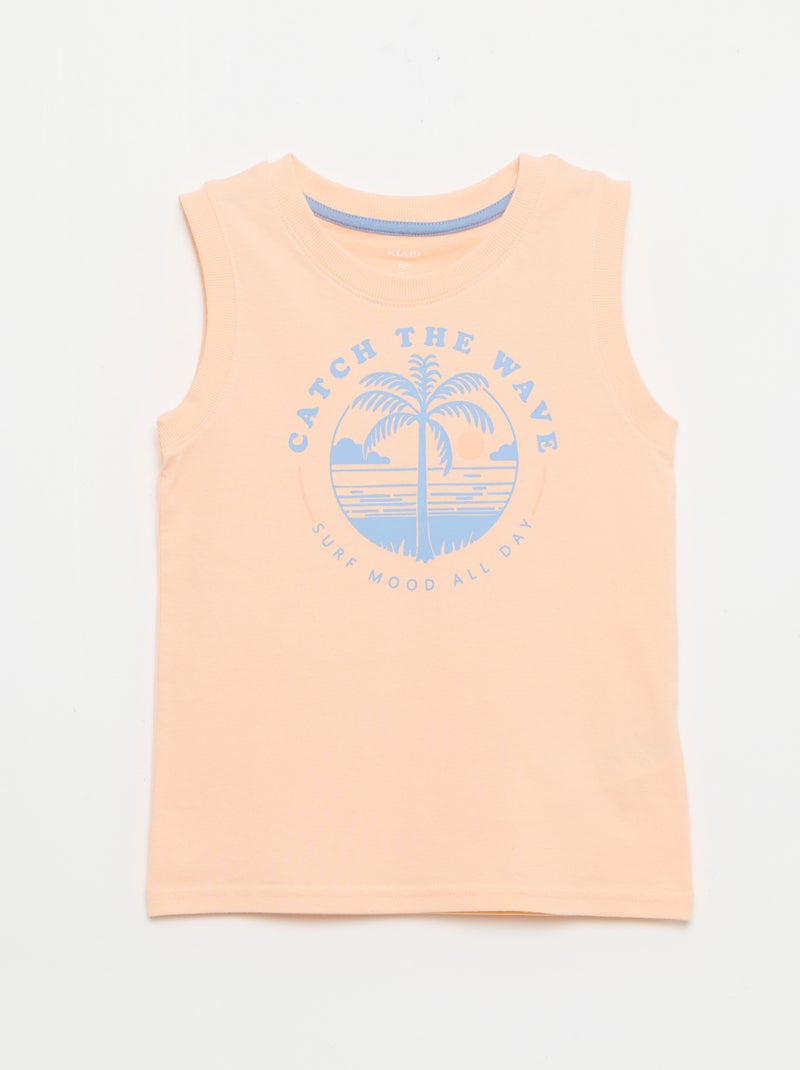2-Piece Tank Top and Shorts Pajama Set Orange - Kiabi