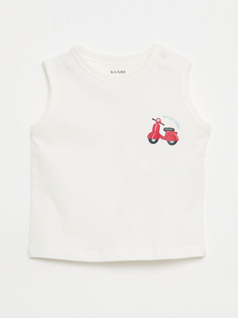 2-Piece Tank Top & Shorts Set White - Kiabi