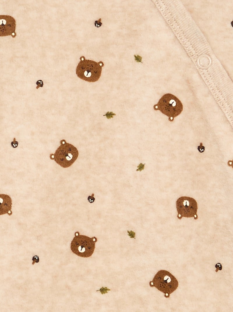 2-piece Velour Pyjamas Brown - Kiabi