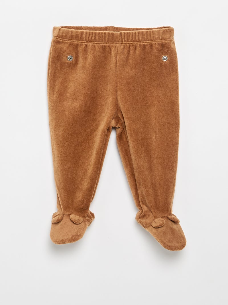 2-piece Velour Pyjamas Brown - Kiabi