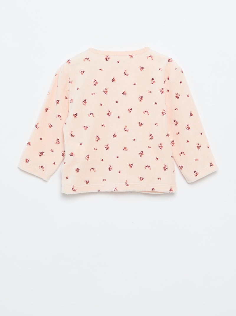 2-piece Velour Pyjamas Pink - Kiabi