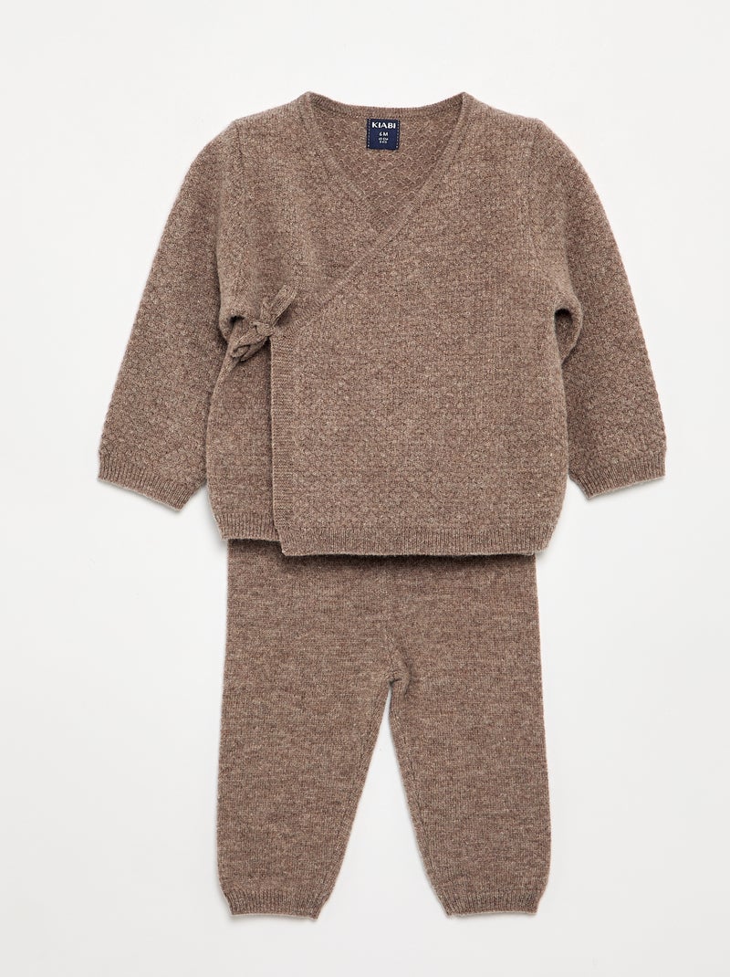 2-piece Wool and Cashmere Set - Premium Brown - Kiabi