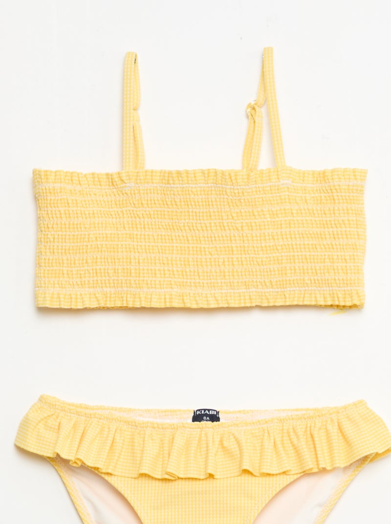 2-teiliger Bikini mit Muster und Rüschen GELB - Kiabi