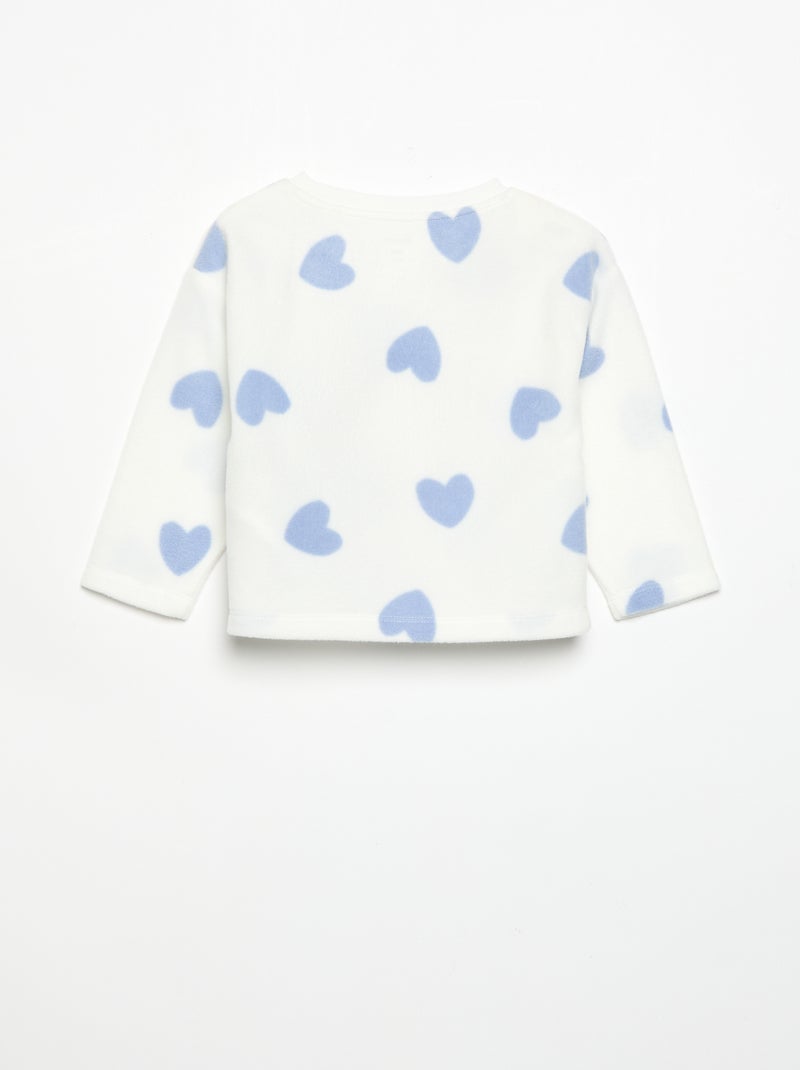 2-teiliger Fleece-Pyjama Blanc - Kiabi