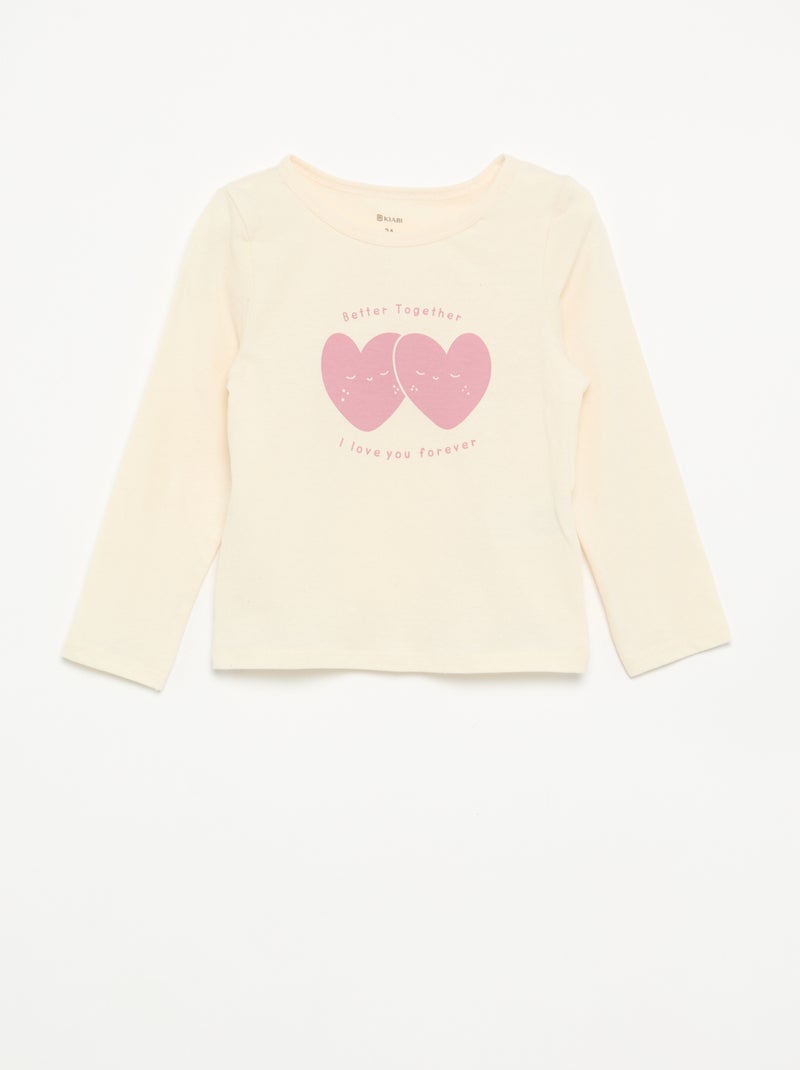 2-teiliger Jersey-Pyjama Beige - Kiabi