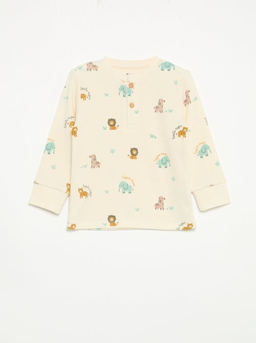 2-teiliger Pyjama - Langarm-T-Shirt + Hose - Kiabi 2-teiliger Pyjama - Langarm-T-Shirt + Hose - Kiabi