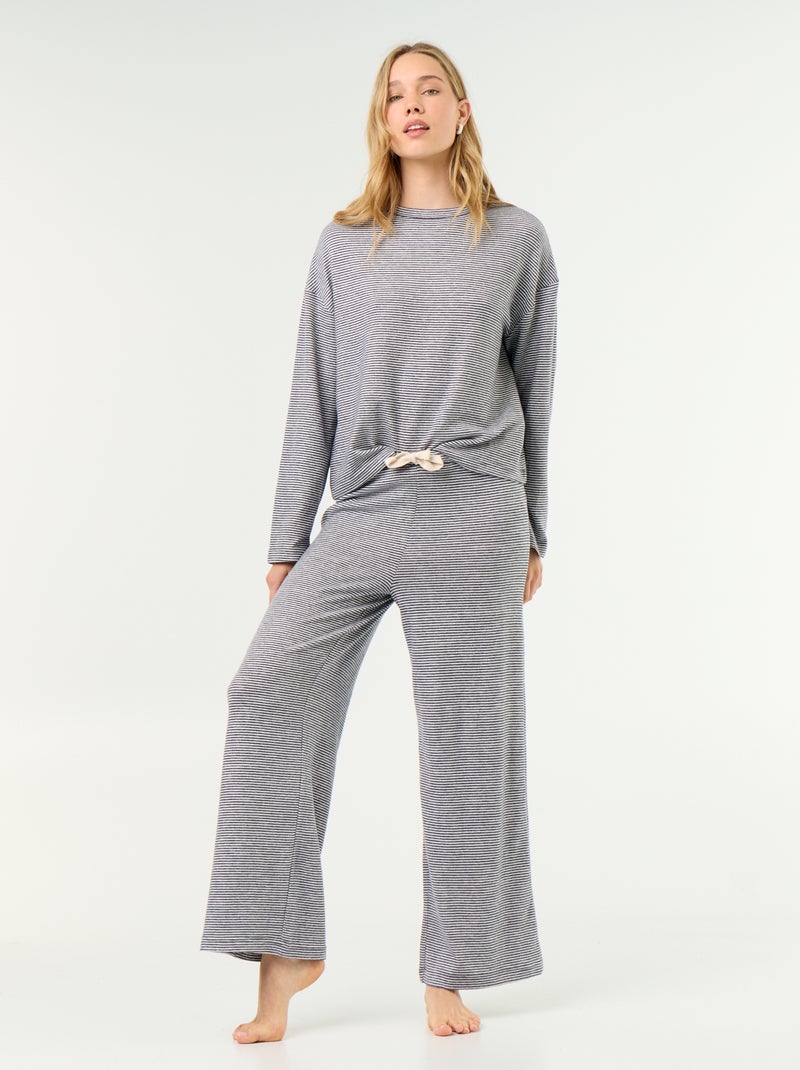 2-teiliger Pyjama - Sweatshirt + Hose Bleu - Kiabi