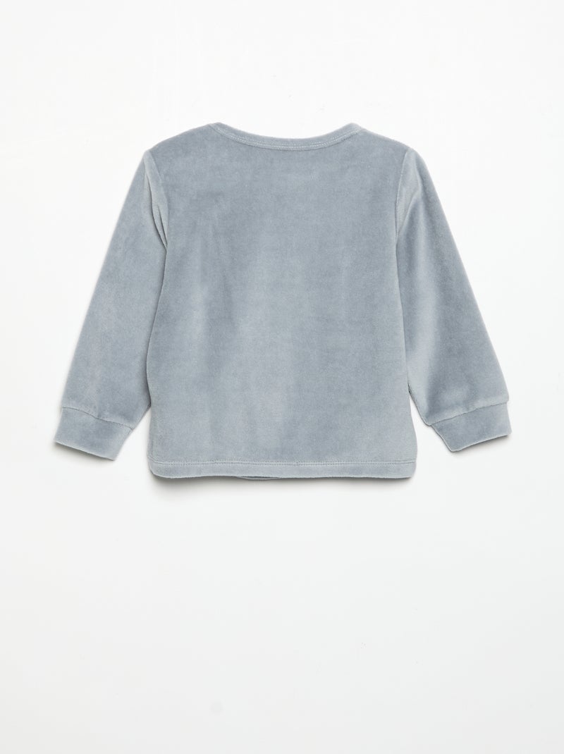 2-teiliger Pyjama - Sweatshirt + Hose Bleu - Kiabi