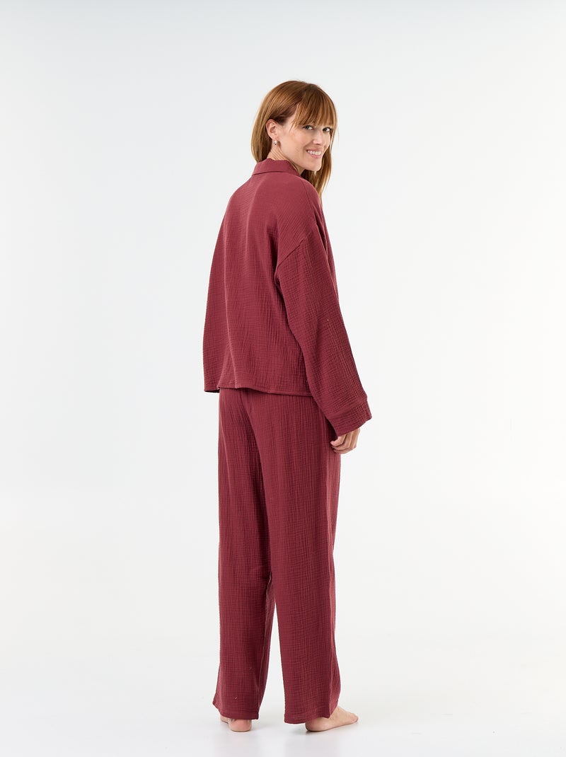2-teiliger Pyjama – aus Baumwollgaze Rouge - Kiabi