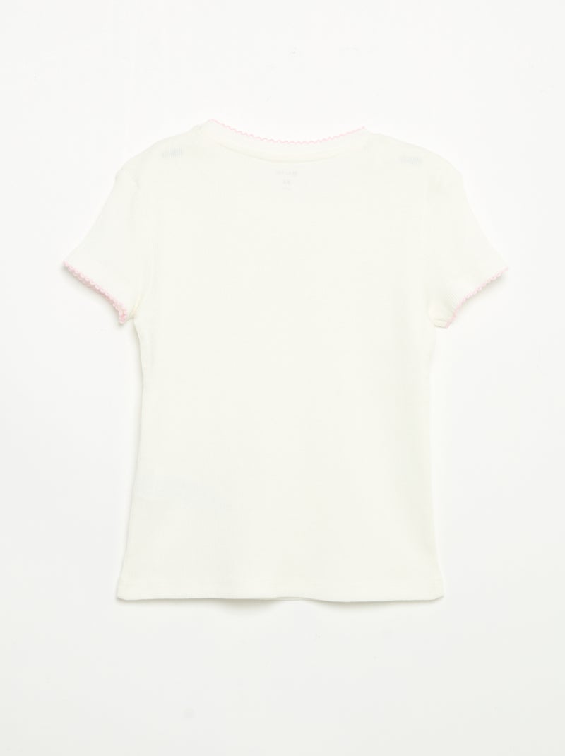 2-teiliger Pyjama – Kurzarm-T-Shirt + gestreifte Hose Rosa - Kiabi